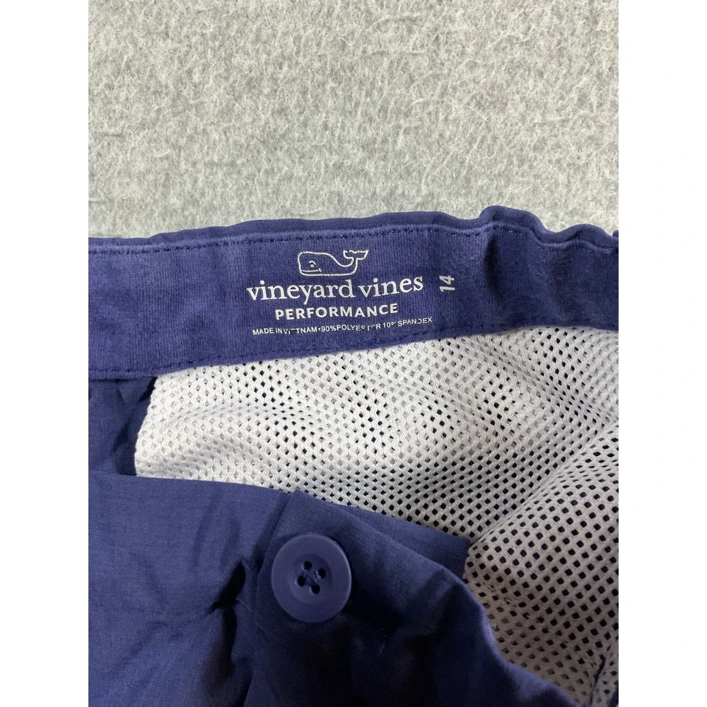 Vineyard Vines Performance Shorts Boys 14 Blue Adjustable Waist Chino 1488